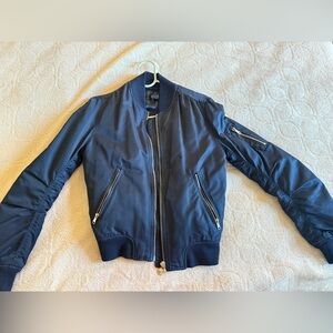 Topshop Women’s Dark Blue Bomber Jacket